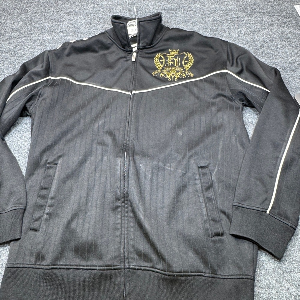 Vintage Ecko Unltd Jacket Mens Large Black Track Embroidered Y2K Streetwear 90s